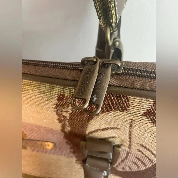 Vintage American Trunk & Case Tapestry 90s travel‎ bag Weekender EUC! - Picture 4 of 13